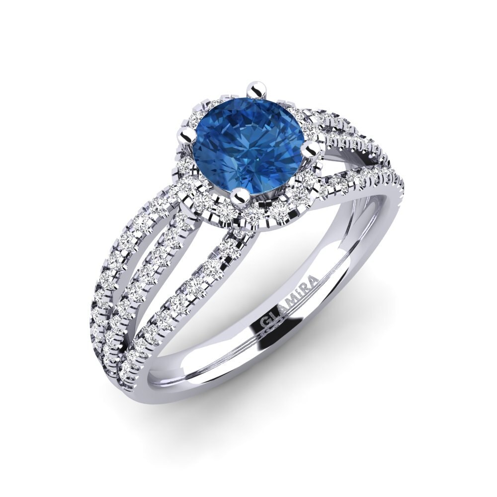 Dark Blue Zirconia Engagement Ring Karla