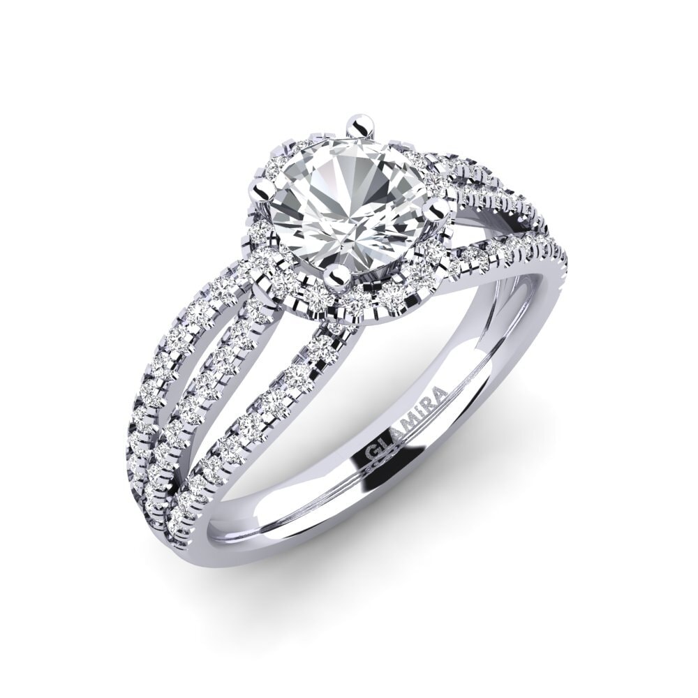 White Zircon Engagement Ring Karla