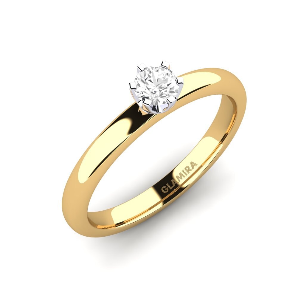 14ct Yellow / White Gold White sapphire Engagement Ring Katherina 0.25crt