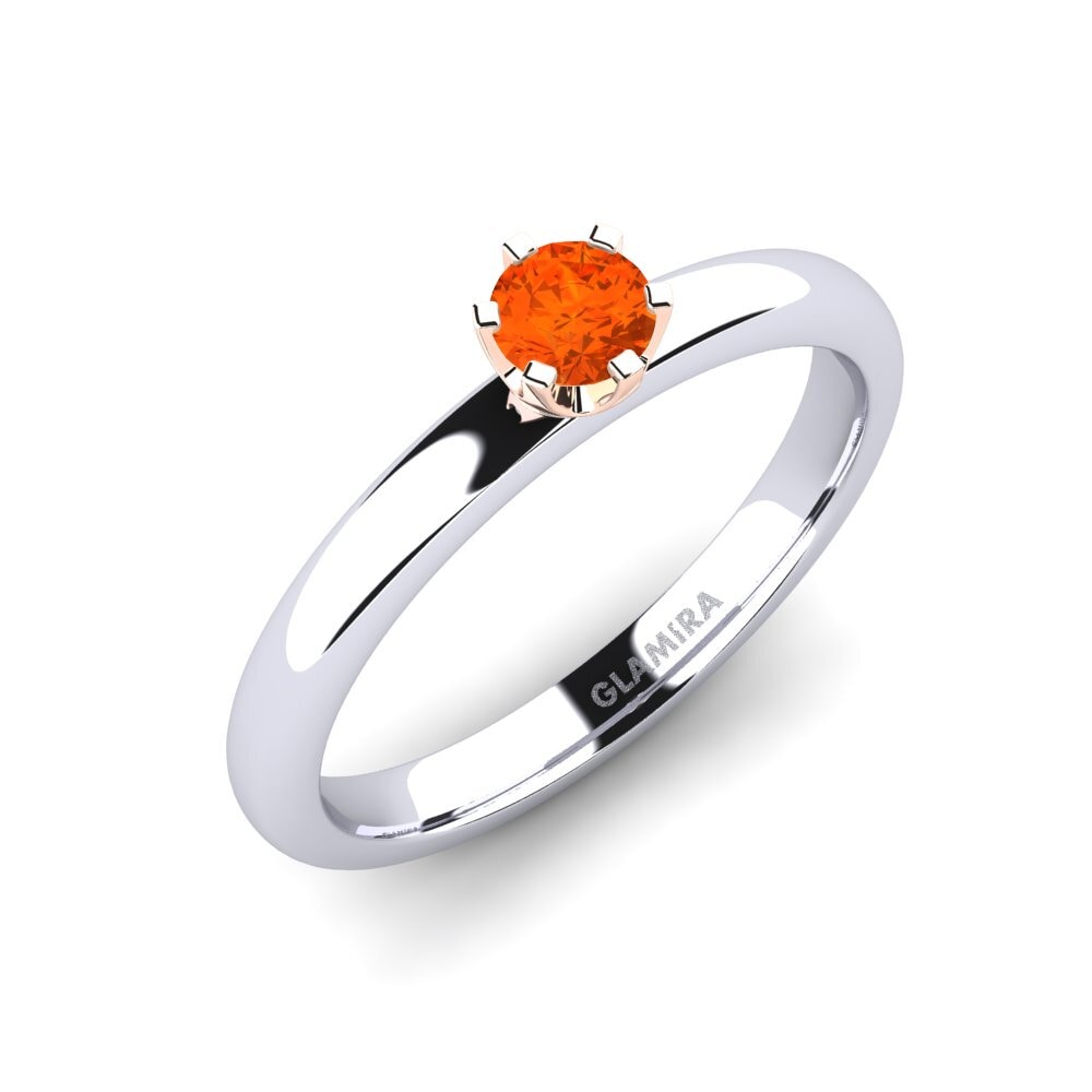 14ct White / Rose Gold Fire-Opal Engagement Ring Katherina 0.25crt