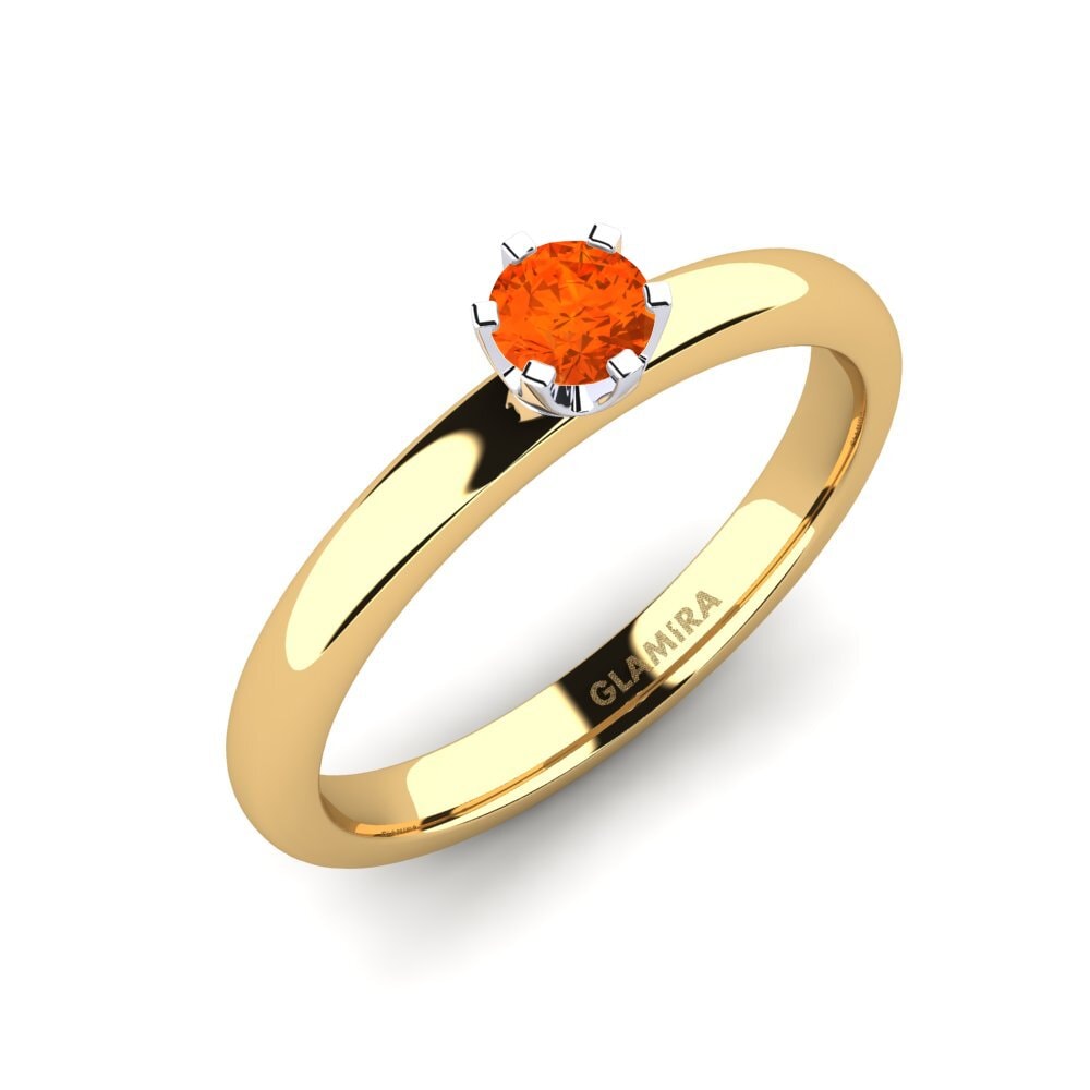14ct Yellow / White Gold Fire-Opal Engagement Ring Katherina 0.25crt