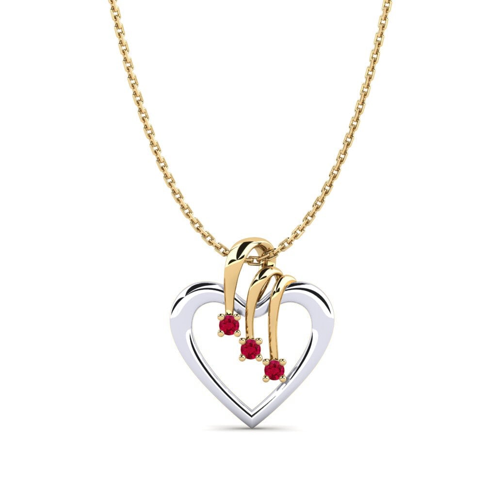 イエロー / ホワイトゴールド 14k 女性ペンダント Katrin