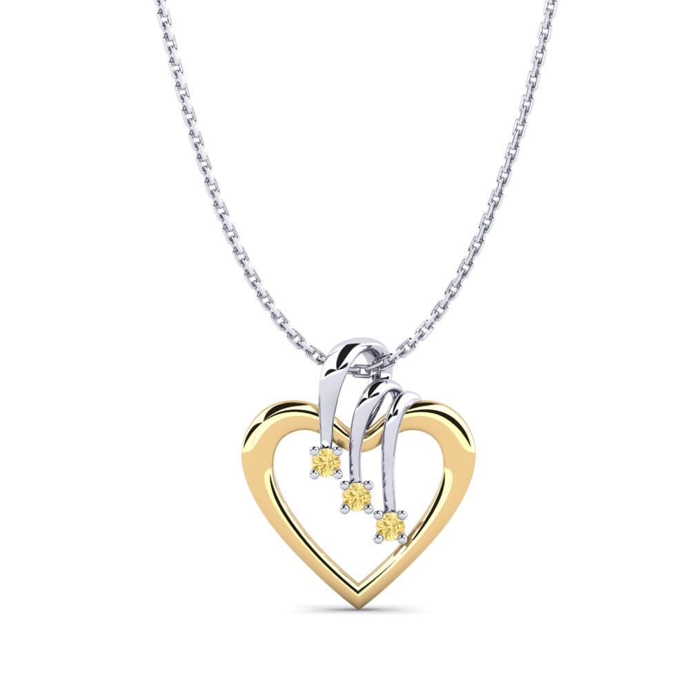 Vàng Trắng-Vàng 18K Kim Cương Vàng Mặt dây chuyền nữ Katrin