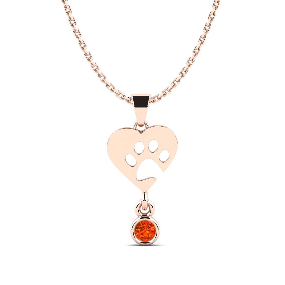 Orangefarbener Saphir Damen anhänger Lacquer