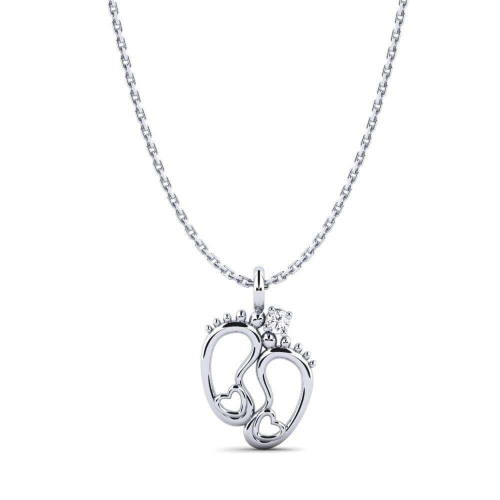 Plata 925 Zafiro blanco Colgante de Mujer Larisa