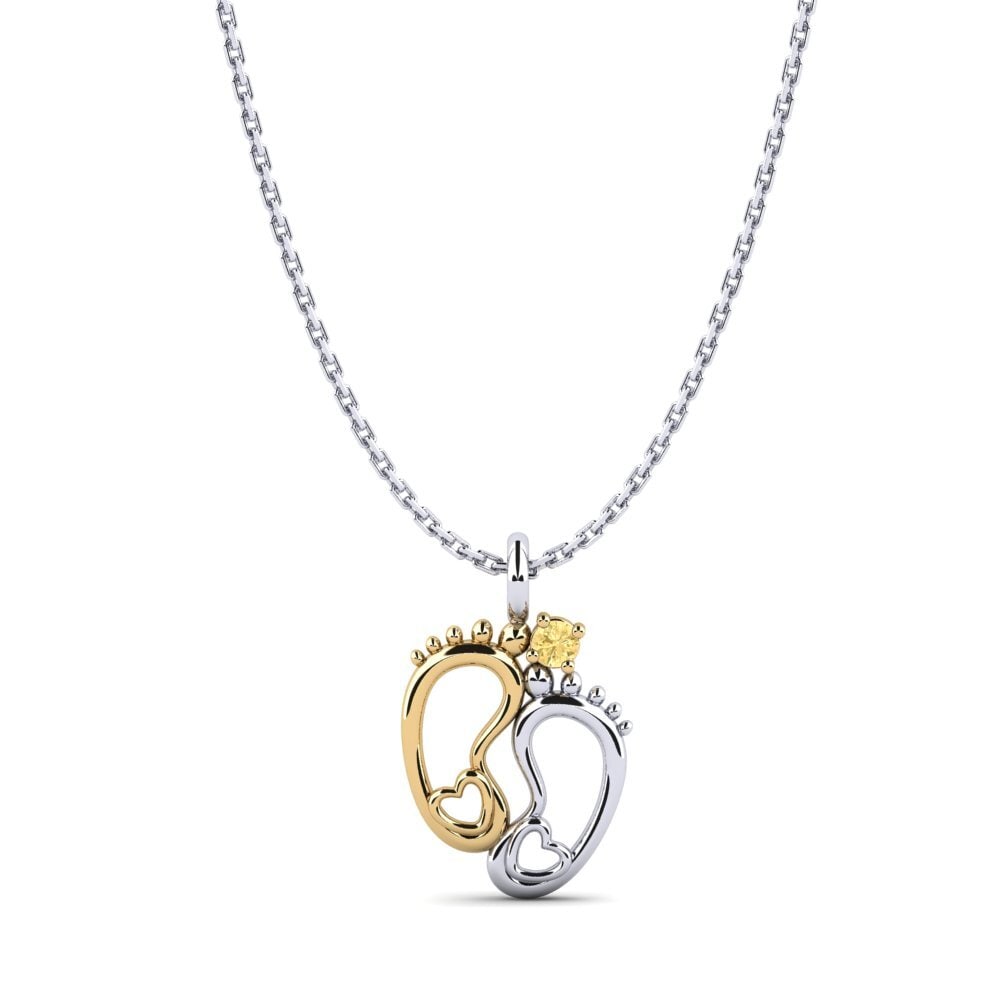 Vàng Trắng-Vàng 18K Kim Cương Vàng Mặt dây chuyền nữ Larisa