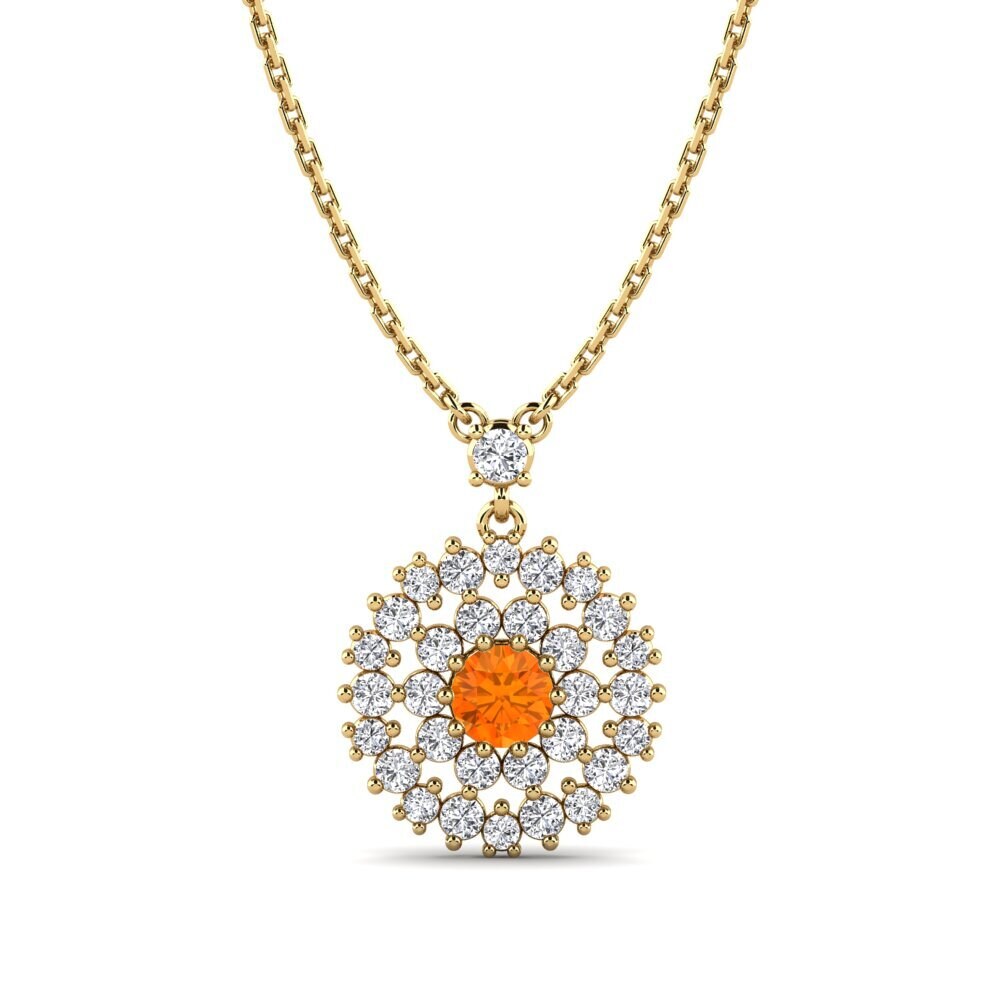 Zafiro Naranja Collar de Mujer Larsa