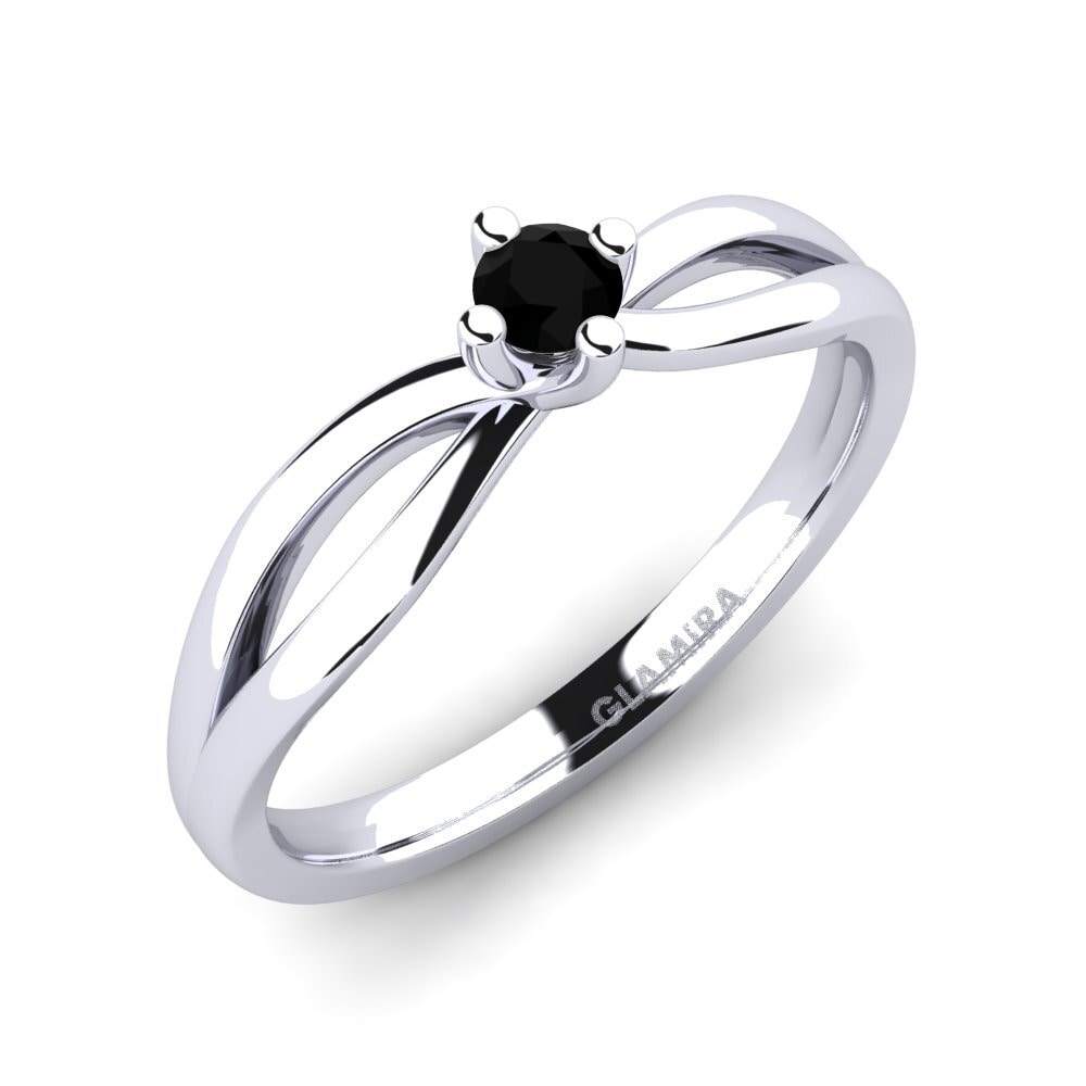 Black Onyx Engagement Ring Layla 0.1crt