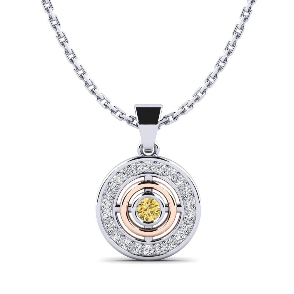 Diamante Amarillo Colgante de Mujer Leaguer