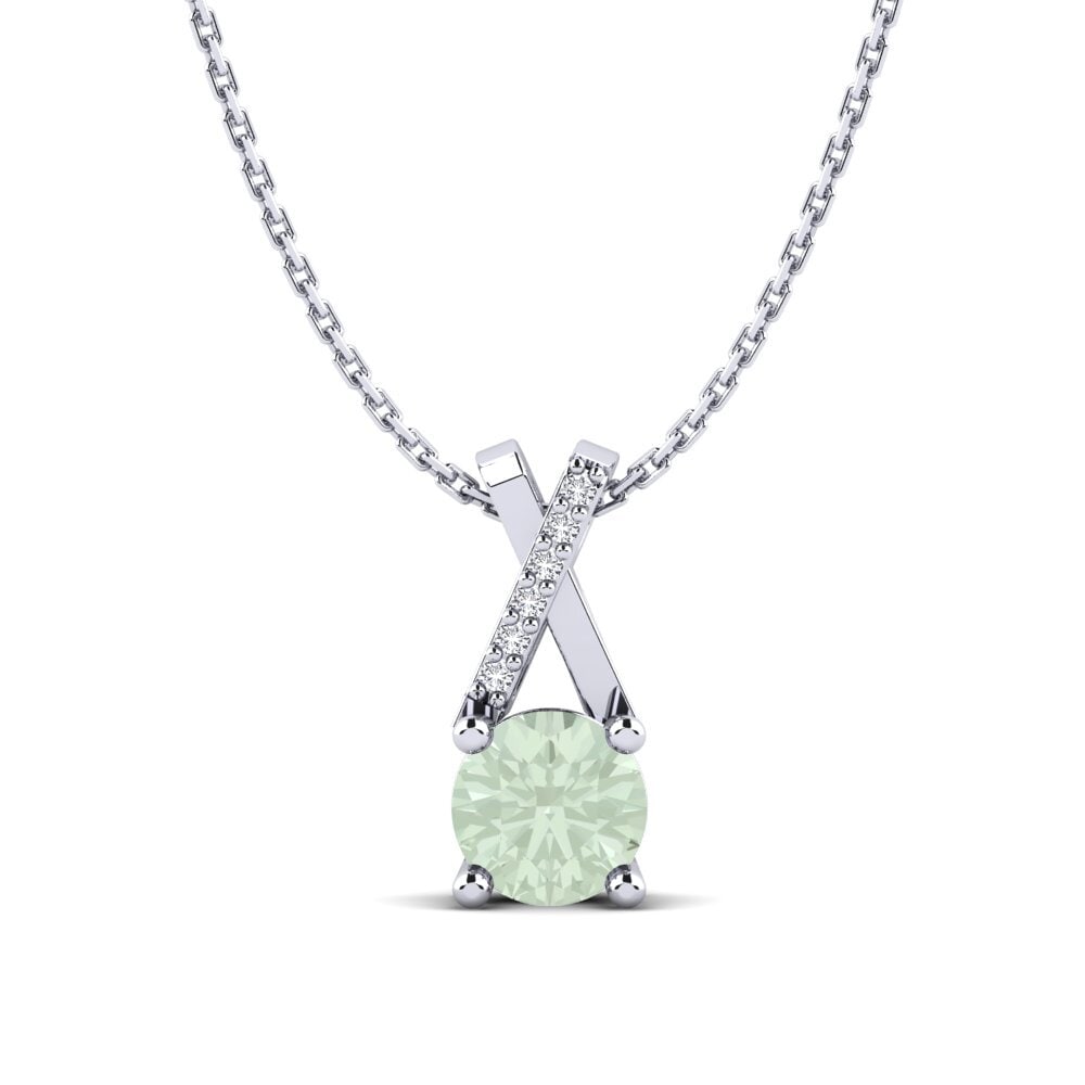 950 Palladium Green Amethyst Women's Pendant Leanna