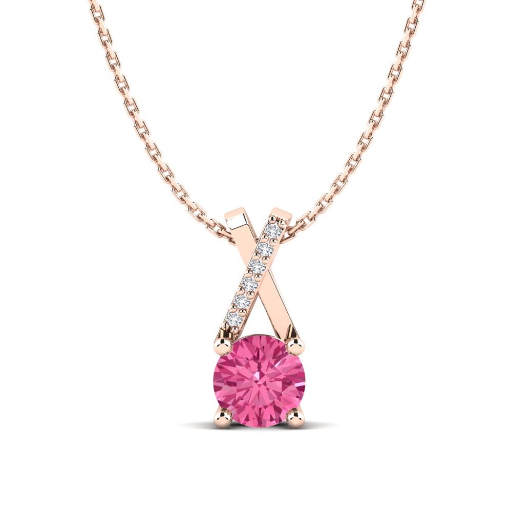 14ct Rose Gold Pink Tourmaline Women's Pendant Leanna