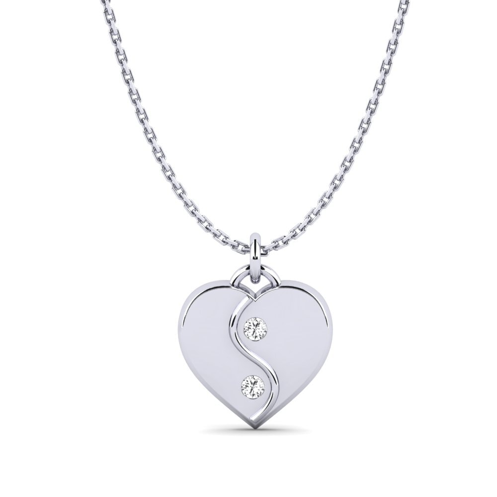Plata 925 Zafiro blanco Colgante de Mujer Lidiya