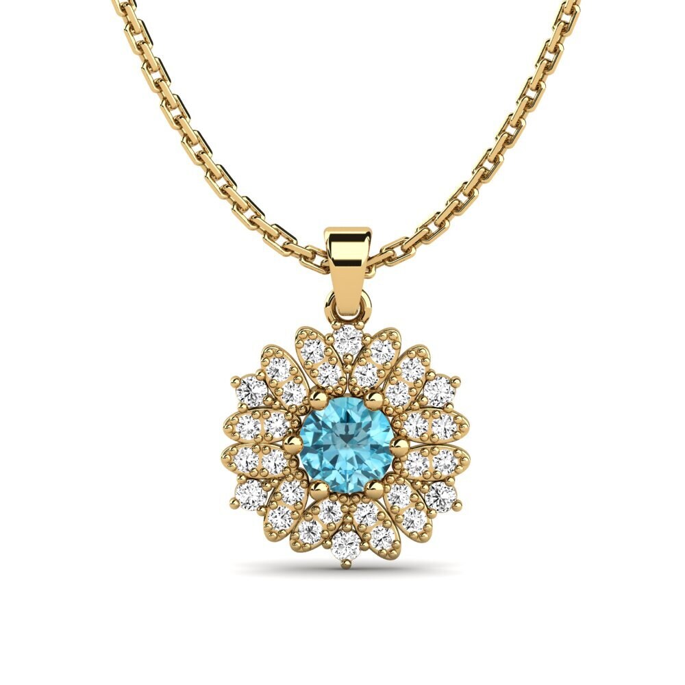 Circón Azul Colgante de Mujer Liseur