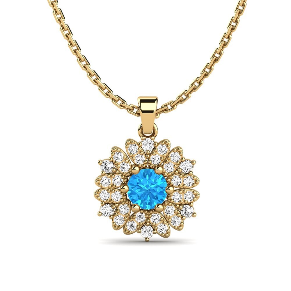 Topacio azul Colgante de Mujer Liseur