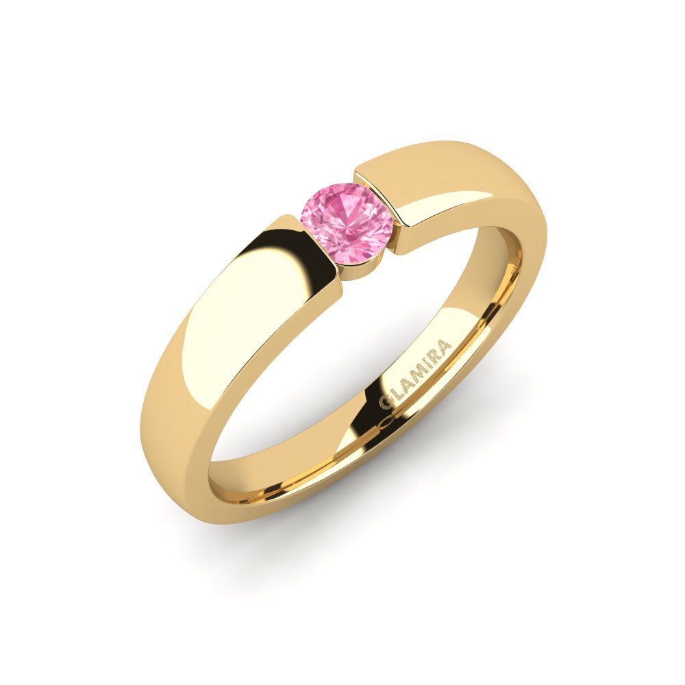 14ct Yellow Gold Pink Sapphire Engagement Ring Lissy 0.25 crt