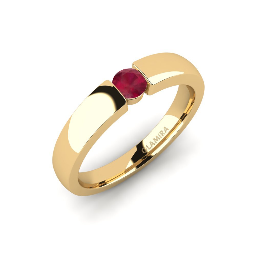 Gelbgold 585 Rubin Verlobungsring Lissy 0.25crt