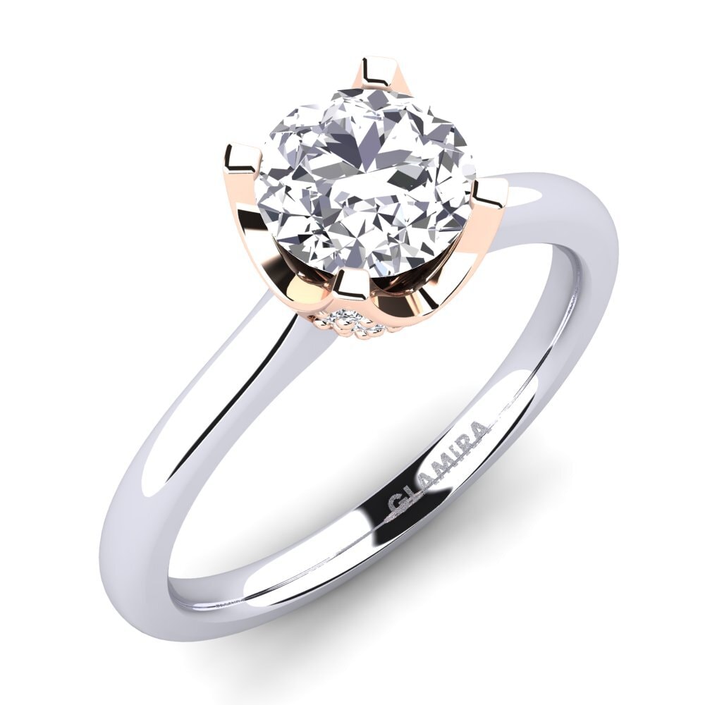 14ct White & Rose Gold Engagement Ring Litzy 1.0 crt