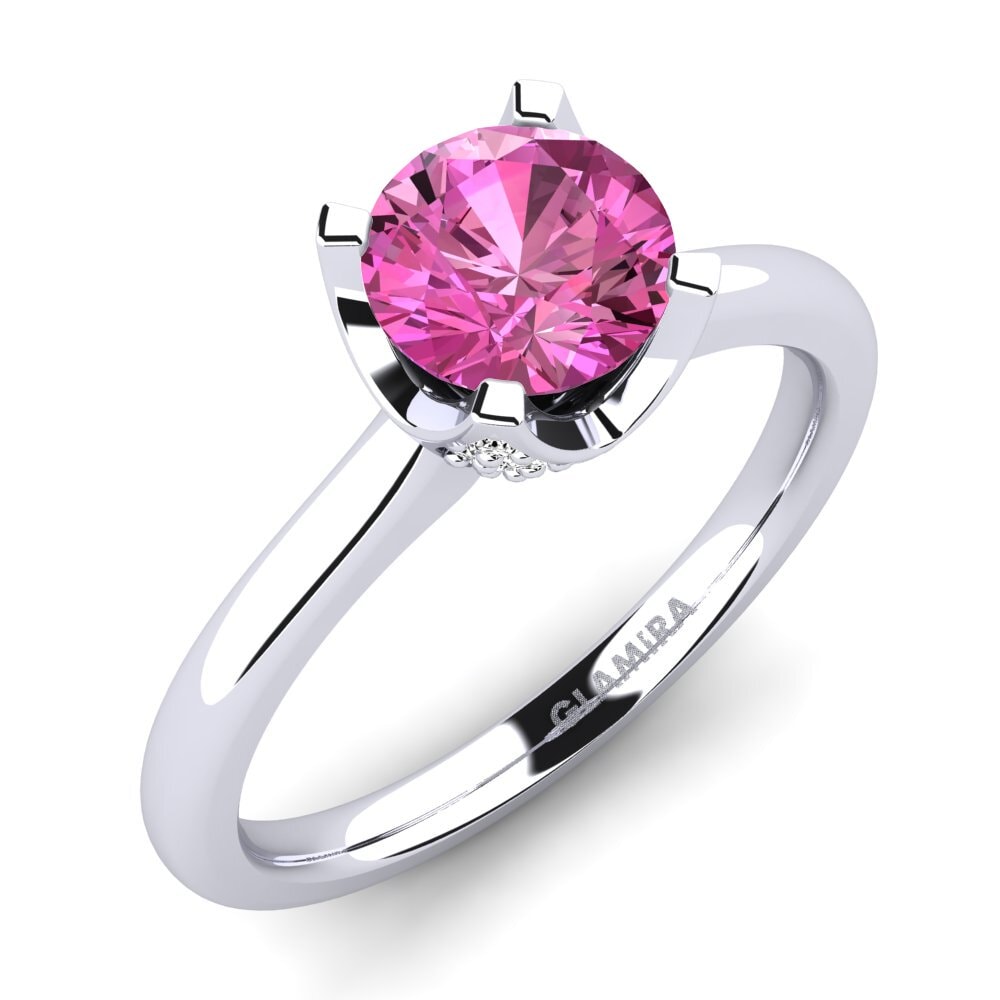 粉色黃玉 訂婚戒指 Litzy 1.0 crt