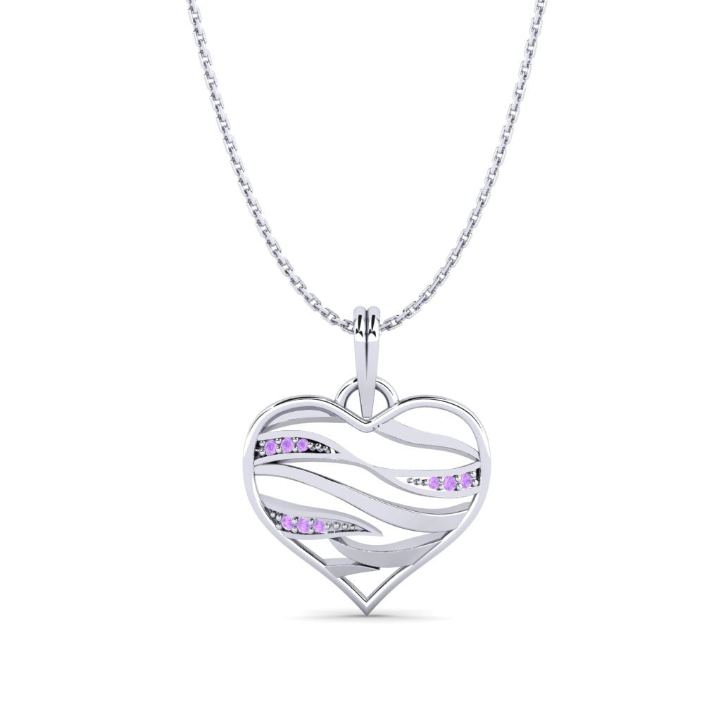 18ct White Gold Amethyst Women's Pendant Luana