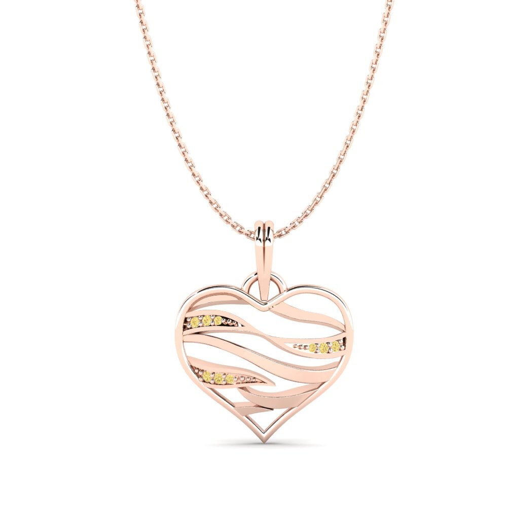 14ct Rose Gold Yellow Diamond Women's Pendant Luana