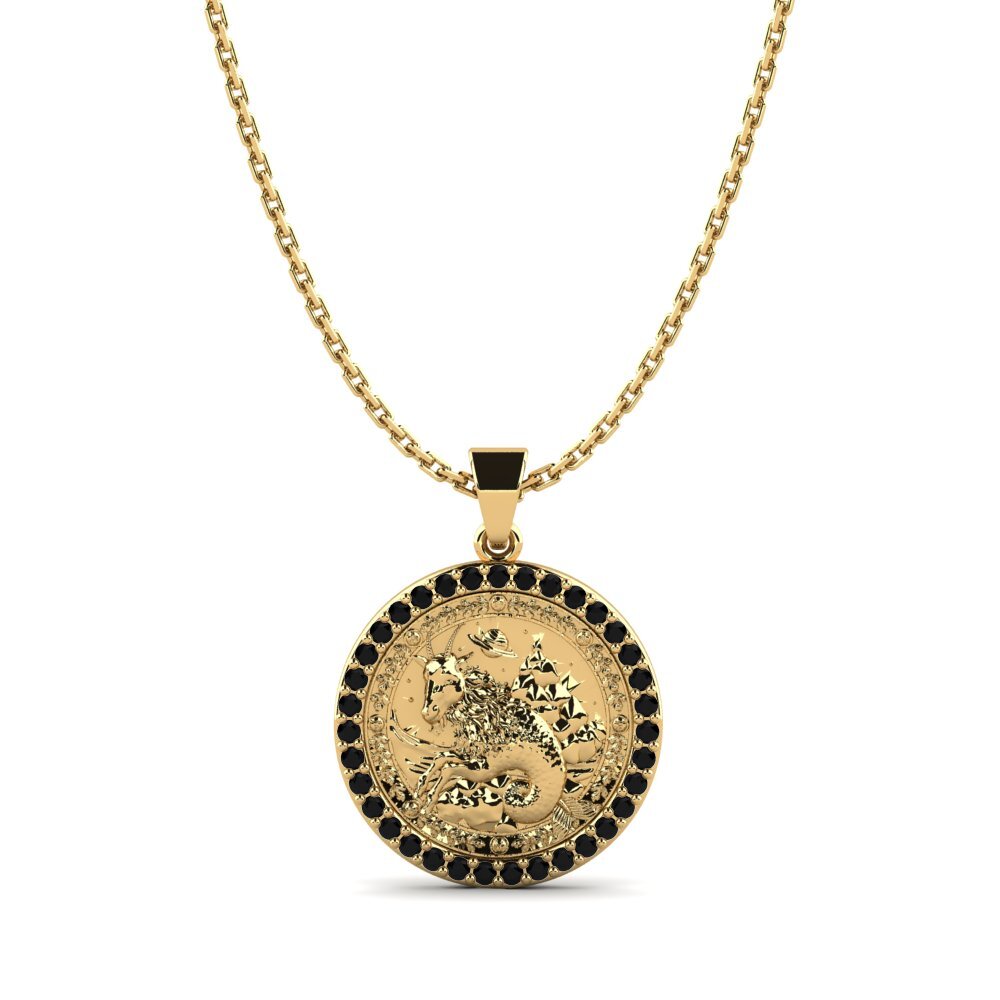 Black Onyx Women's Pendant Magdalene - Capricorn