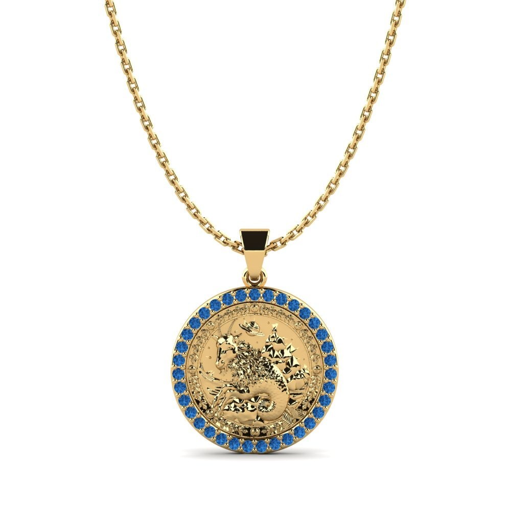 Dark Blue Zirconia Women's Pendant Magdalene - Capricorn
