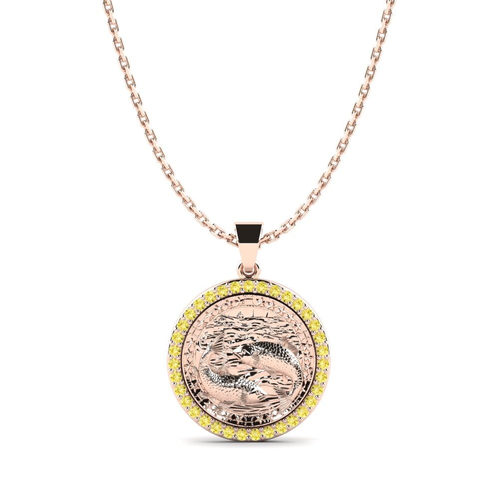 Yellow Sapphire Women's Pendant Magdalene - Pisces