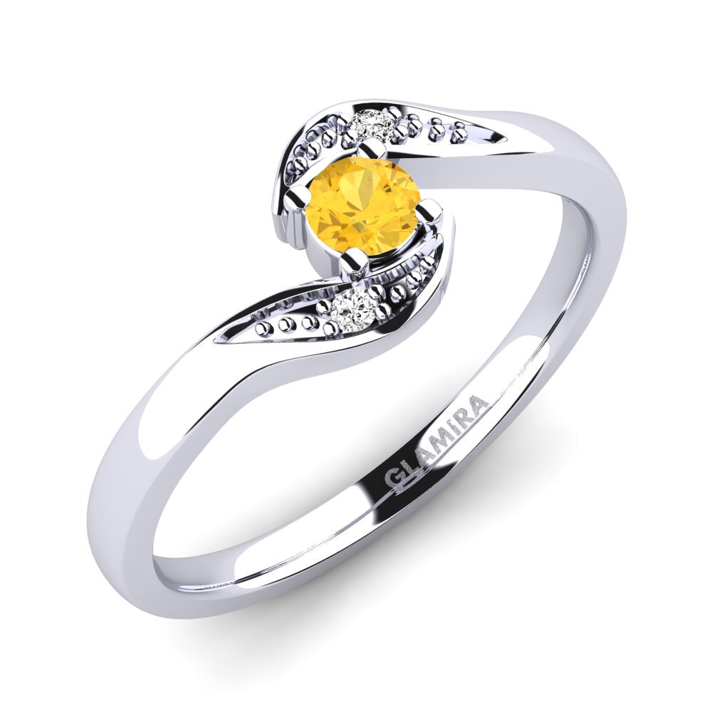 Citrine Bague de fiançailles Magnolia 0.16 crt