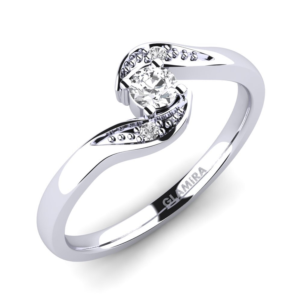 White sapphire Engagement Ring Magnolia 0.16 crt