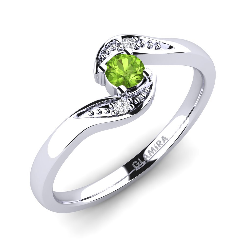 Peridot Engagement Ring Magnolia 0.16 crt