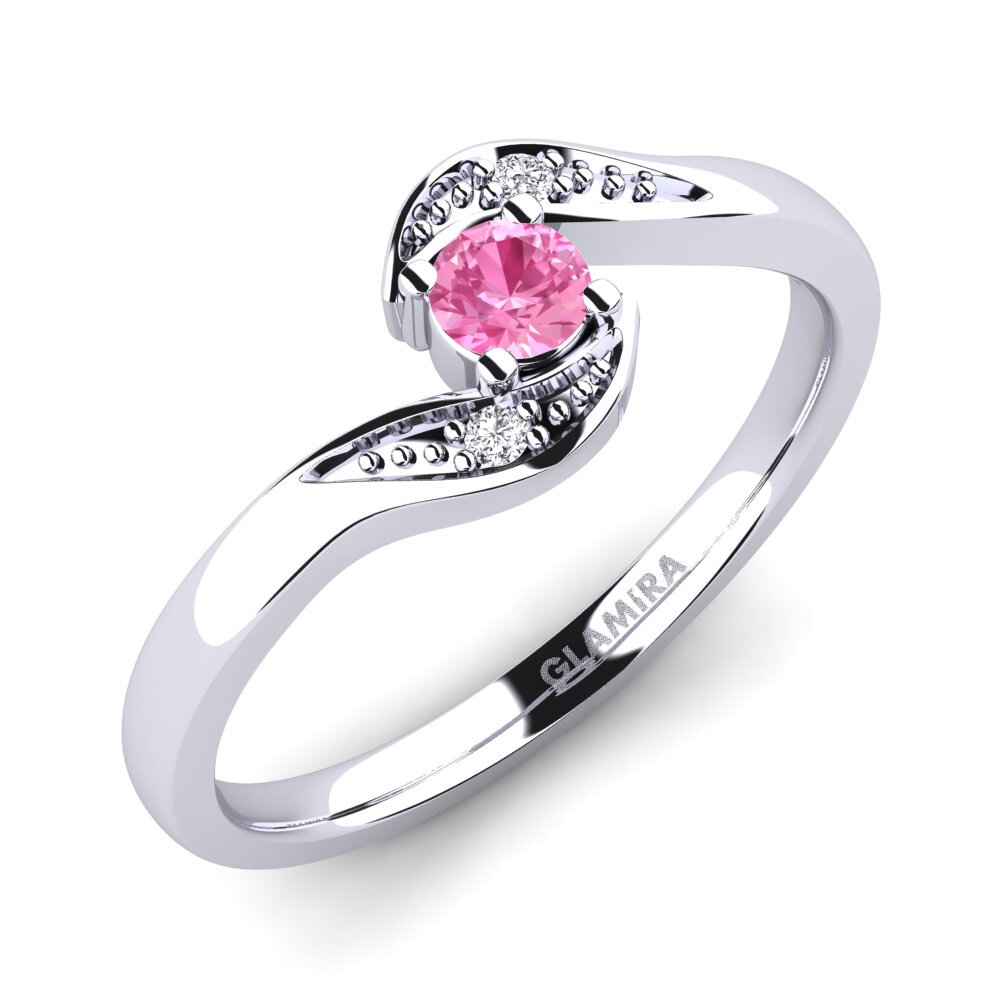 Saphir Rose Bague de fiançailles Magnolia 0.16 crt