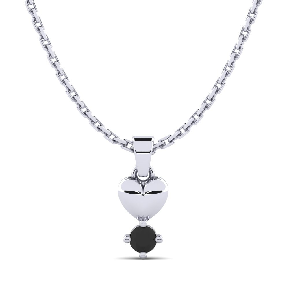 Platino 950 Zafiro negro Colgante de Mujer Manger