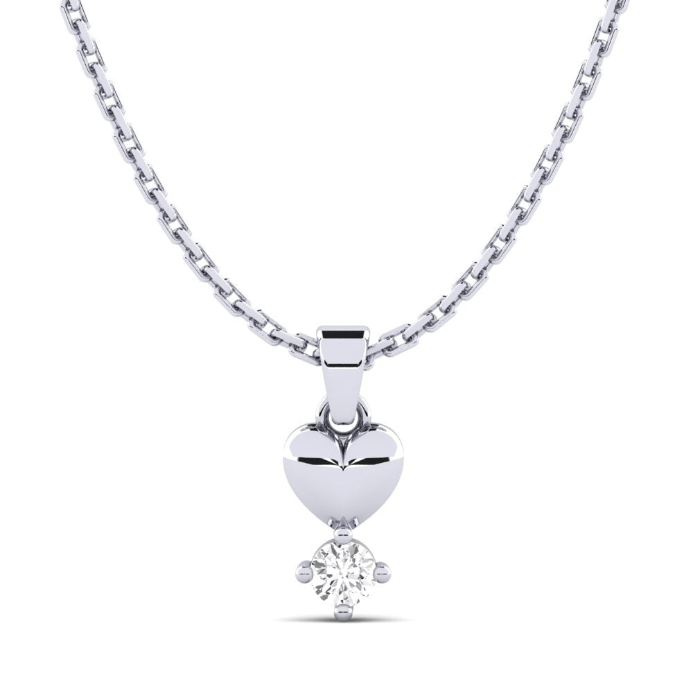 14k Oro Blanco Zafiro blanco Colgante de Mujer Manger