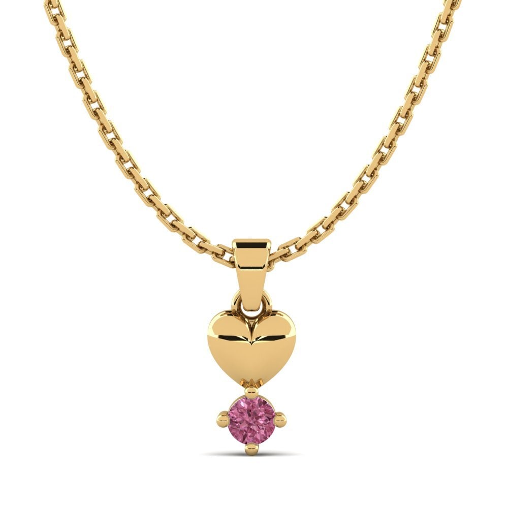 18k Oro Amarillo Granate Rhodolite Colgante de Mujer Manger