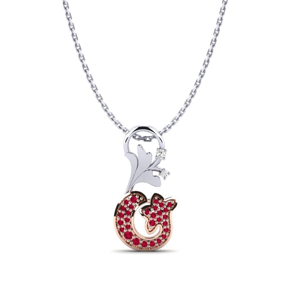 9k Oro Blanco & Rosa Moissanita Colgante de Mujer Margot