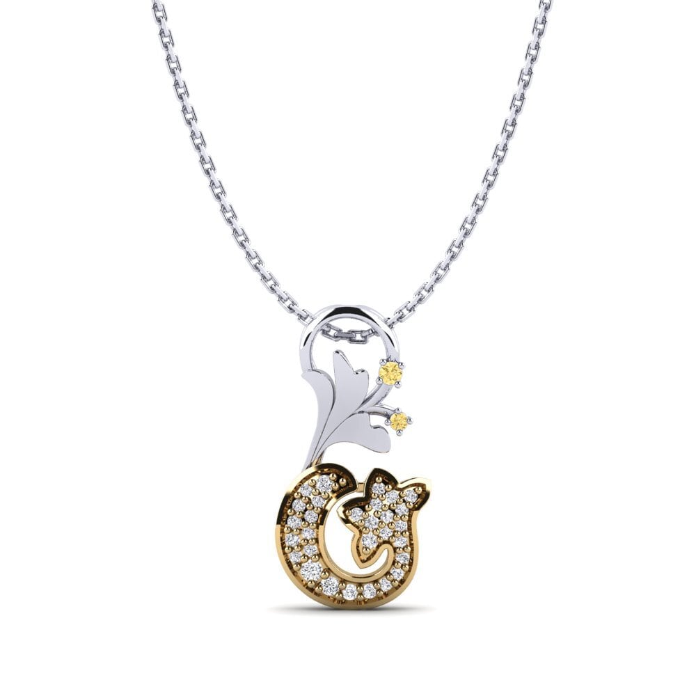 Vàng Trắng-Vàng 18K Kim Cương Vàng Mặt dây chuyền nữ Margot