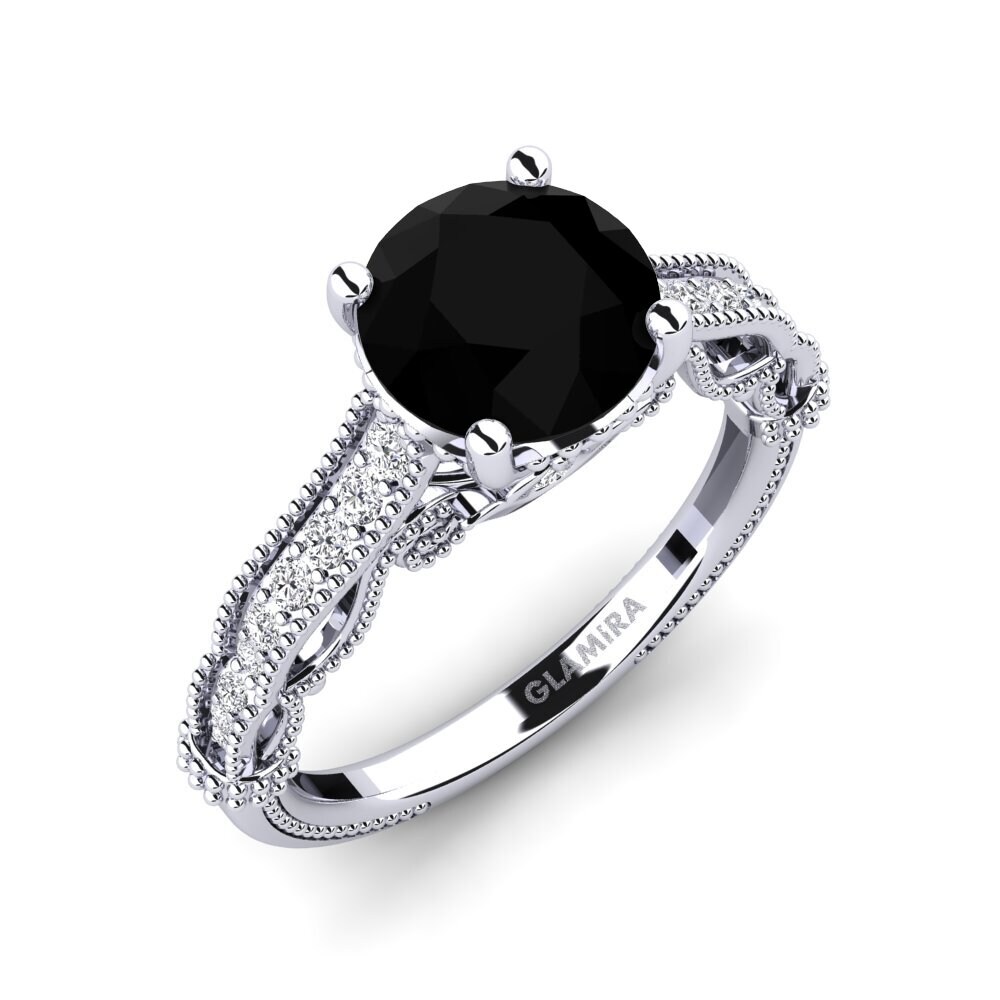 Black Onyx Engagement Ring Marilee