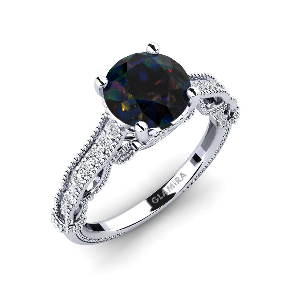 Black Opal Engagement Ring Marilee