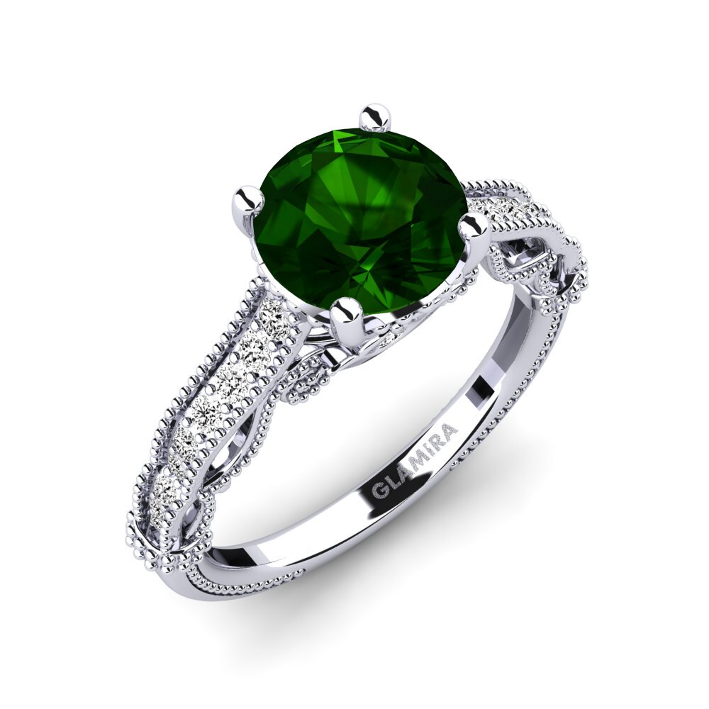 Tourmaline Verte Bague de fiançailles Marilee