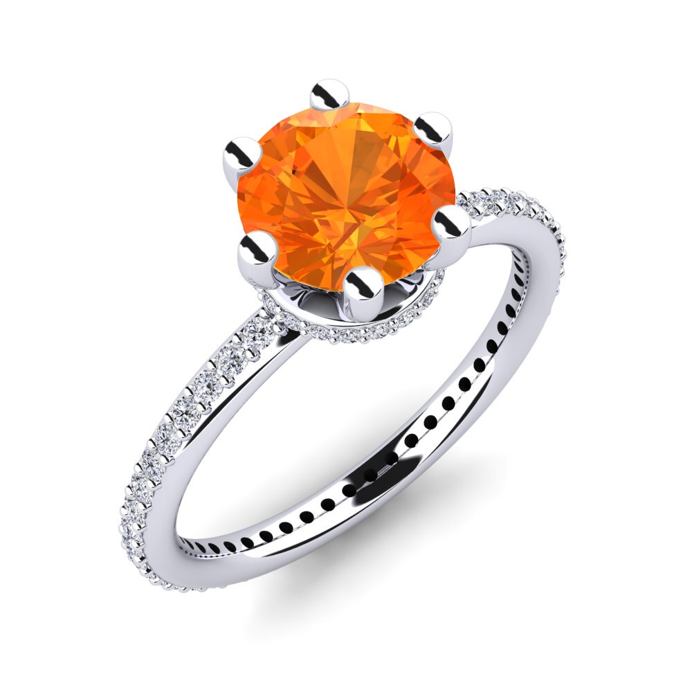 Orange Sapphire Engagement Ring Marinella 2.0 crt