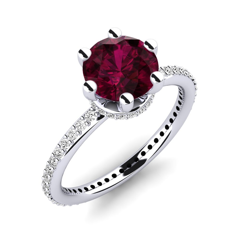 Rhodolite Garnet Engagement Ring Marinella 2.0 crt