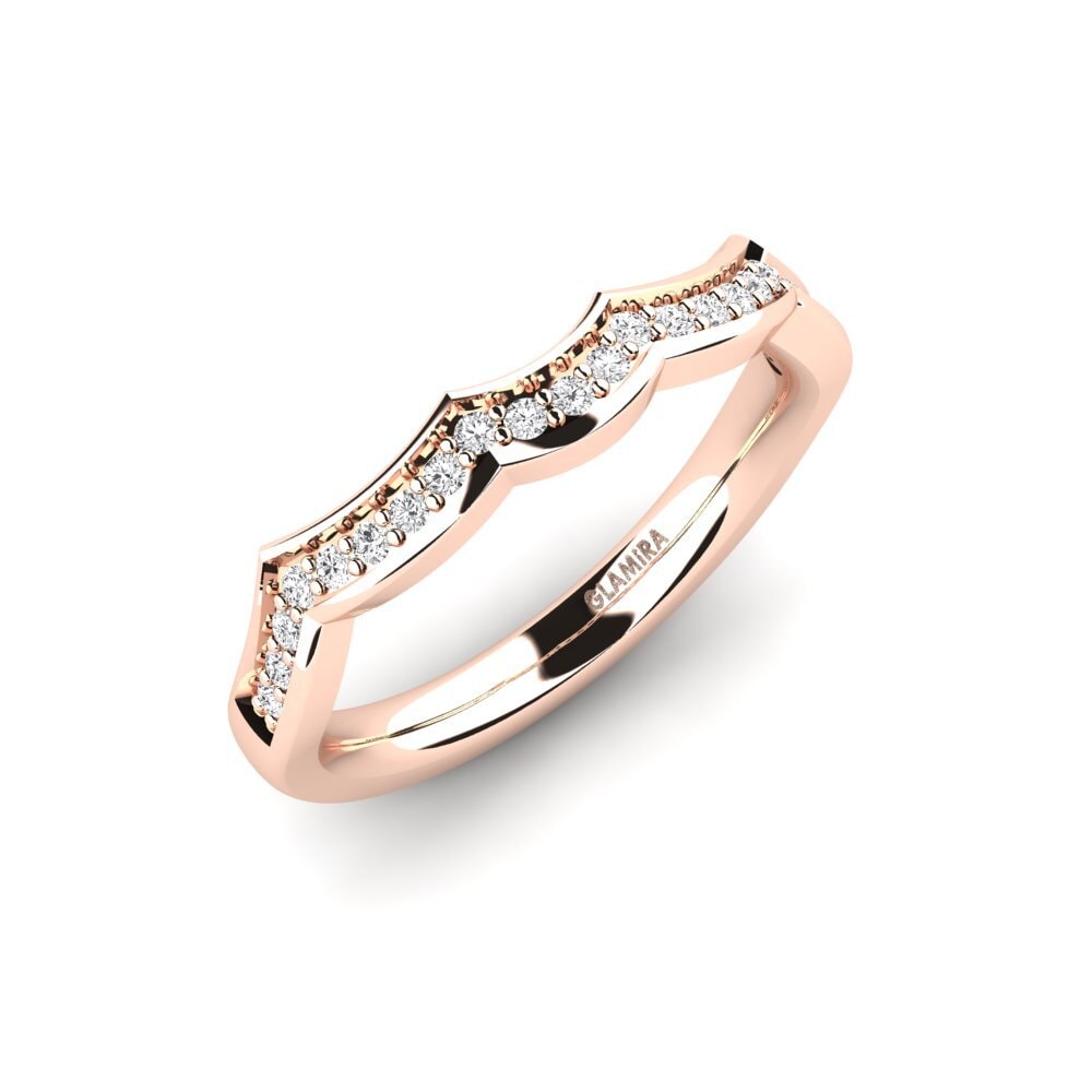 Or rose 14k Saphir Blanc Ensemble de mariée Marvelous Bague B