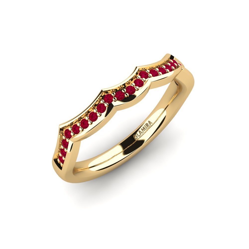 Or Jaune 14k Rubis Ensemble de mariée Marvelous Bague B