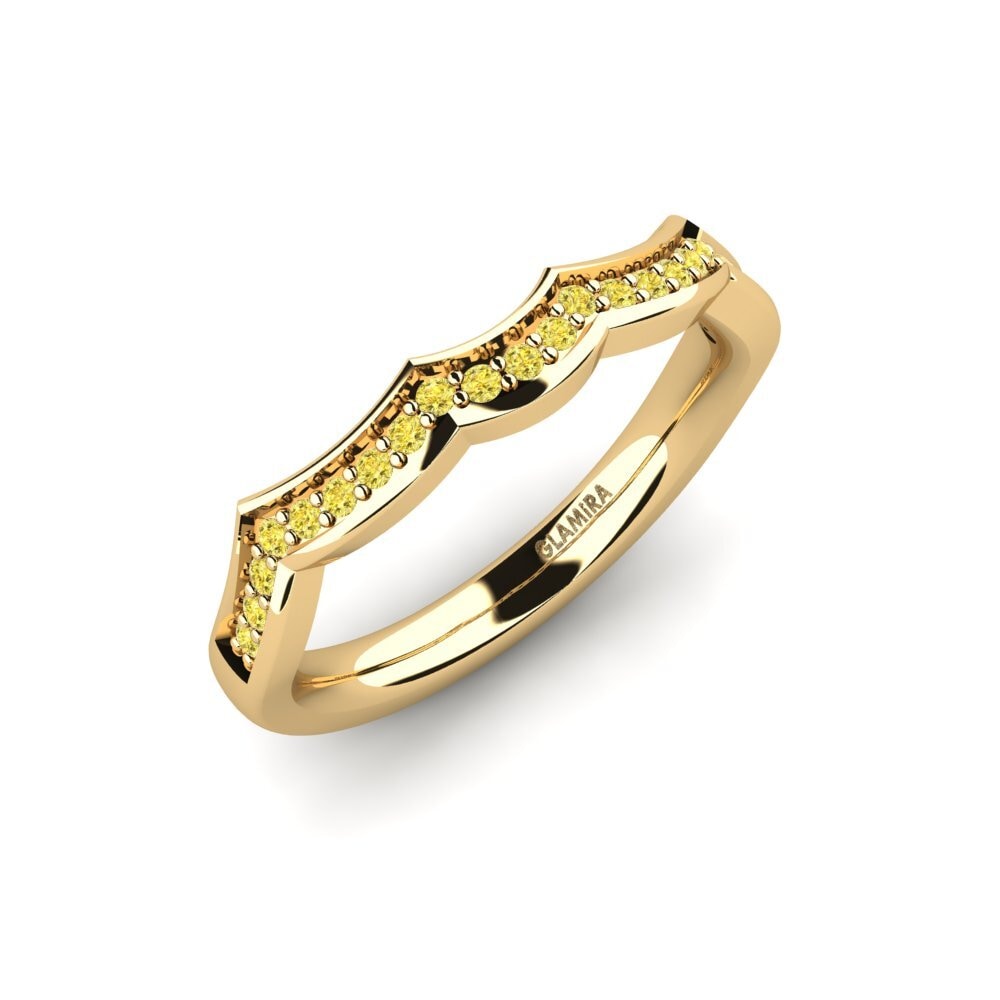 Or Jaune 14k Saphir Jaune Ensemble de mariée Marvelous Bague B
