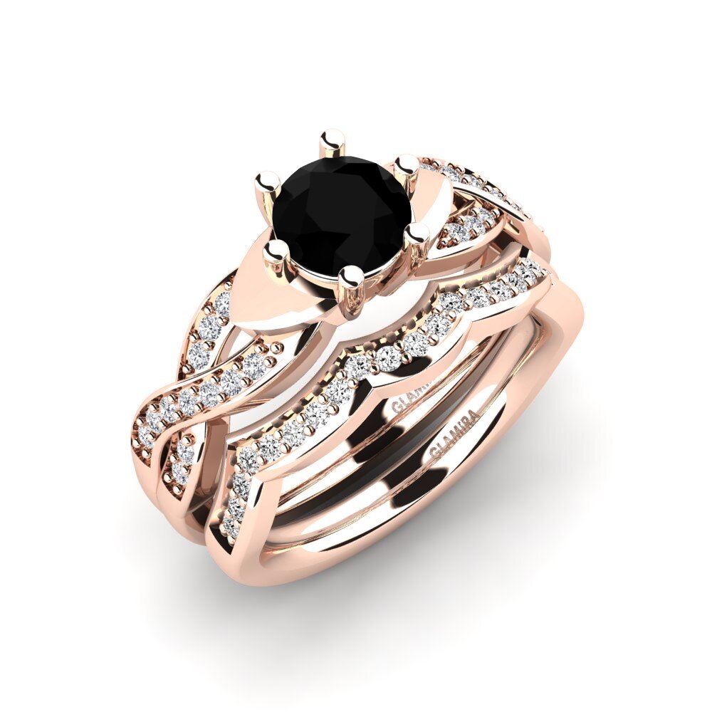 Round Black Onyx Bridal Set Marvelous