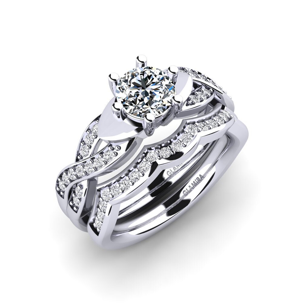 9ct White Gold Zirconia Bridal Set Marvelous