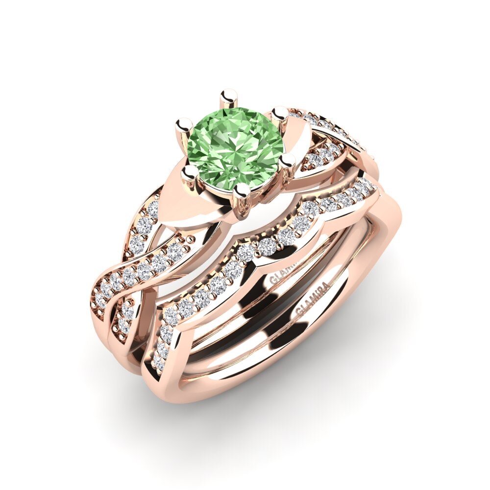 Diamante Verde Set de Anillos Marvelous