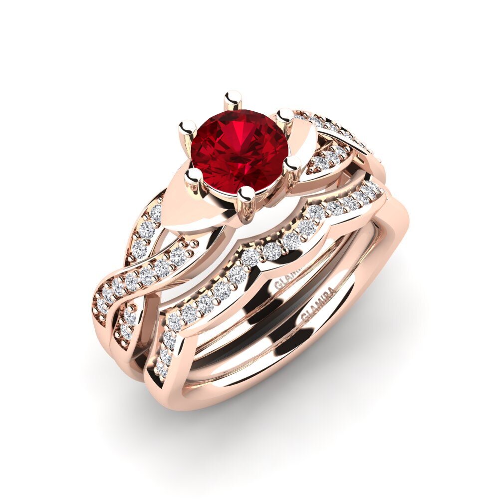 Red Zirconia Bridal Set Marvelous