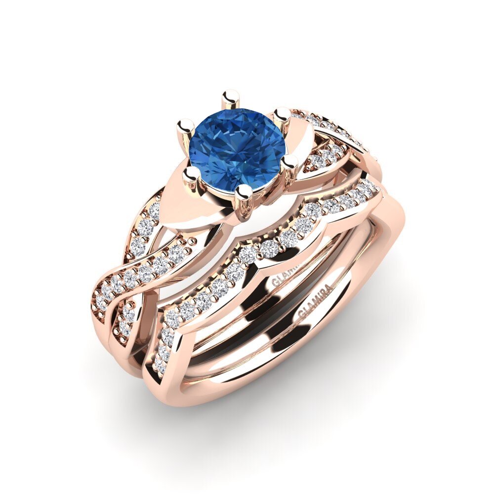 Dark Blue Zirconia Bridal Set Marvelous