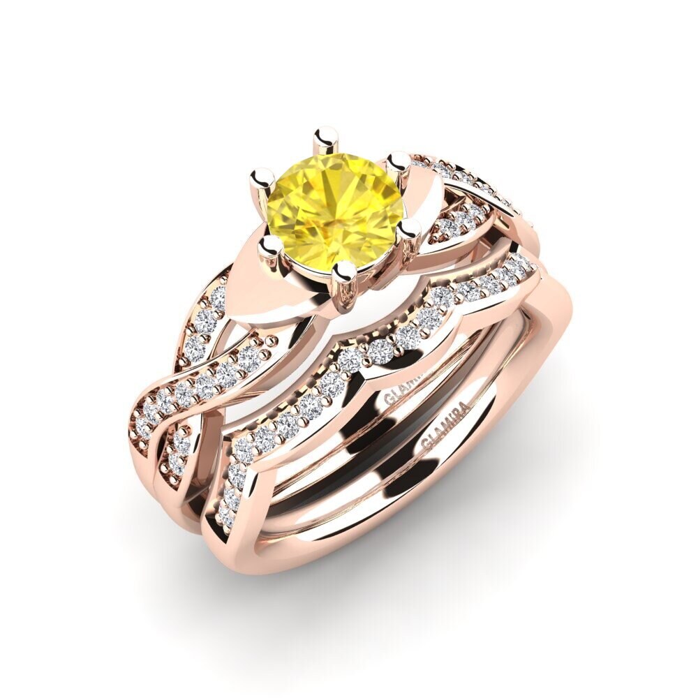 Zafiro amarillo Set de Anillos Marvelous
